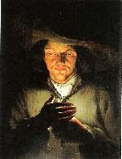 unknow artist, Mann mit brennender Kerze von Nachfolger Godfried Schalcken